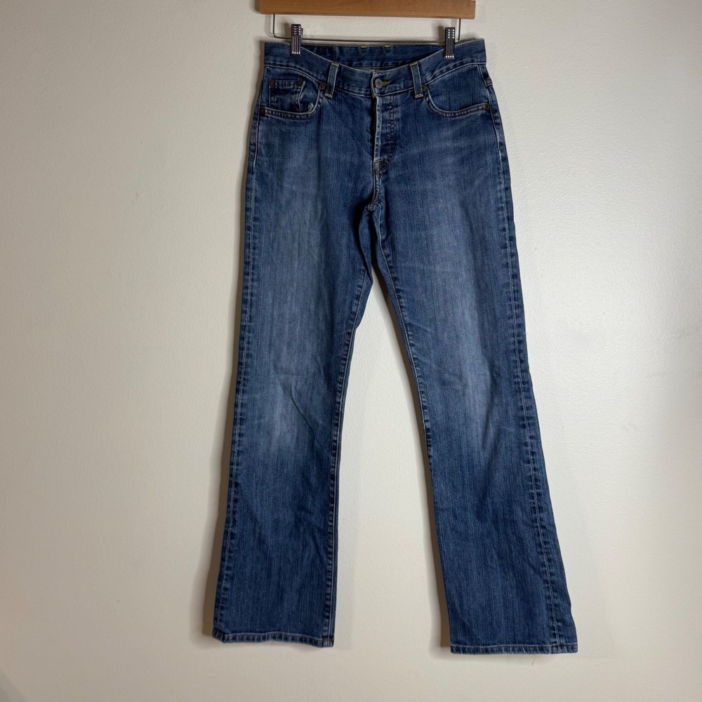 Lucky Brand Women's Easy Rider Straight Leg Jeans Blue Sz 4/27 long inseam 31.5